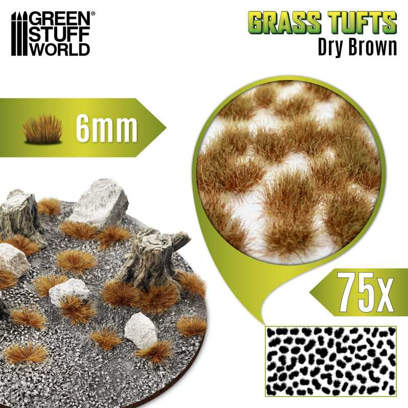 GSW - Matas Cesped - Tufts - 6 mm - Marron Seco