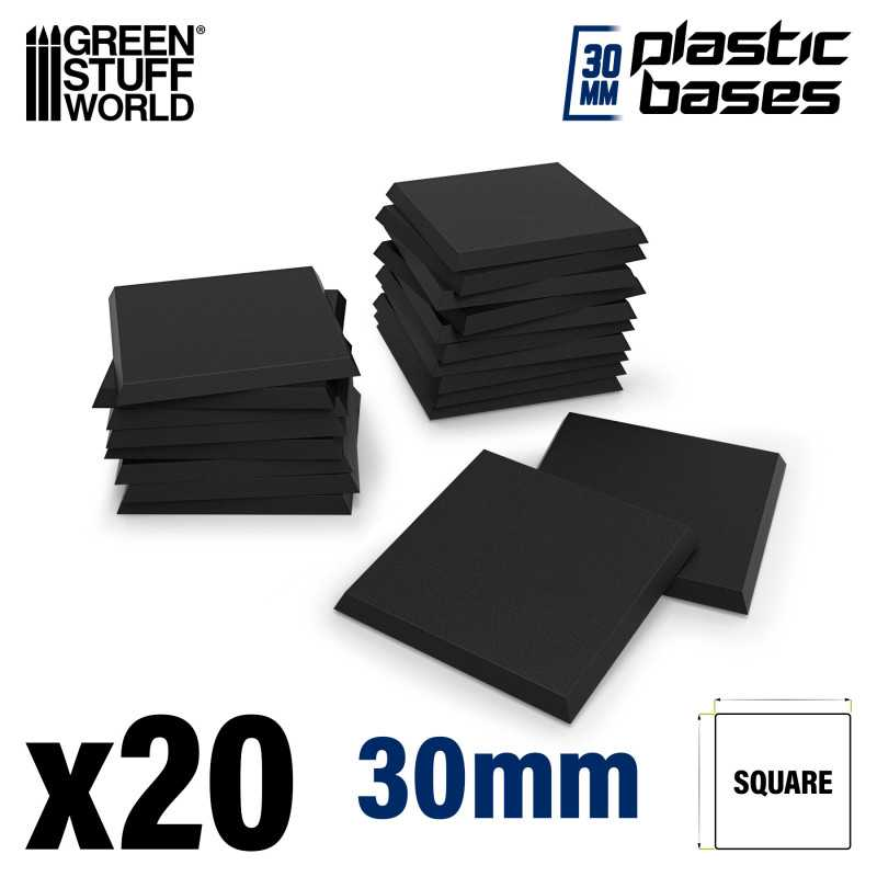 GSW: Peanas de plastico negras - cuadradas 30x30 mm