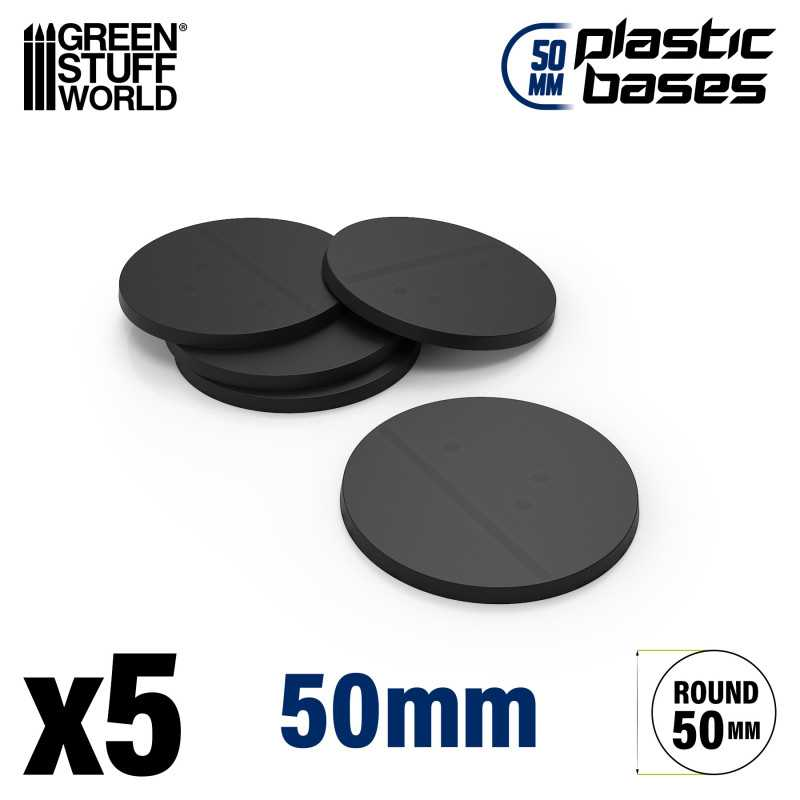 GSW: Peanas de Plástico - Redondas 50 mm NEGRO