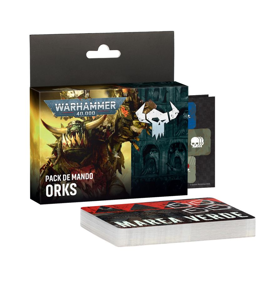 PACK DE MANDO: ORKS (ESPAÑOL) - miniatura y caja de Orks Warhammer 40k