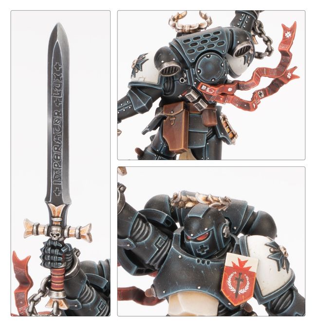 Detalle del Campeón del Emperador de la Patrulla de Combate Black Templars