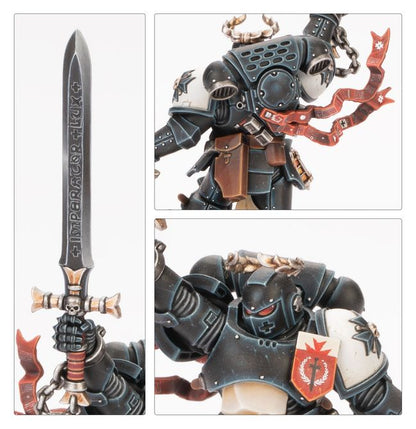 Detalle del Campeón del Emperador de la Patrulla de Combate Black Templars