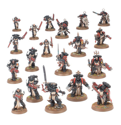 Miniaturas montadas de la Patrulla de Combate Black Templars para Warhammer 40K