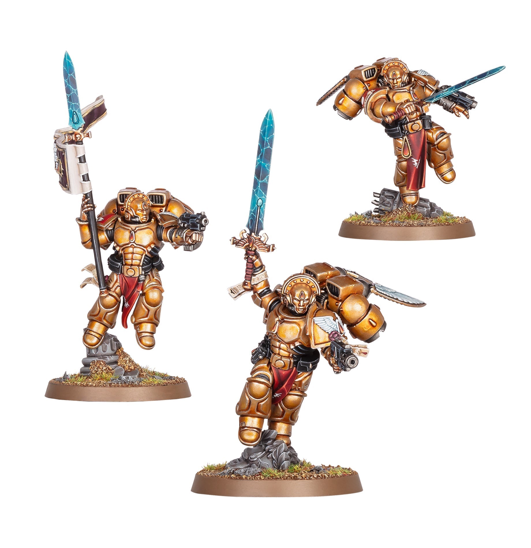 Miniaturas montadas de la Guardia Sanguinaria de los Blood Angels para Warhammer 40K