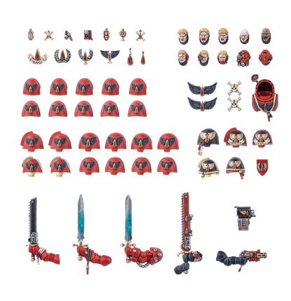 Componentes de mejoras para Blood Angels (Ángeles Sangrientos) incluidos en la Patrulla de Combate de Warhammer 40K