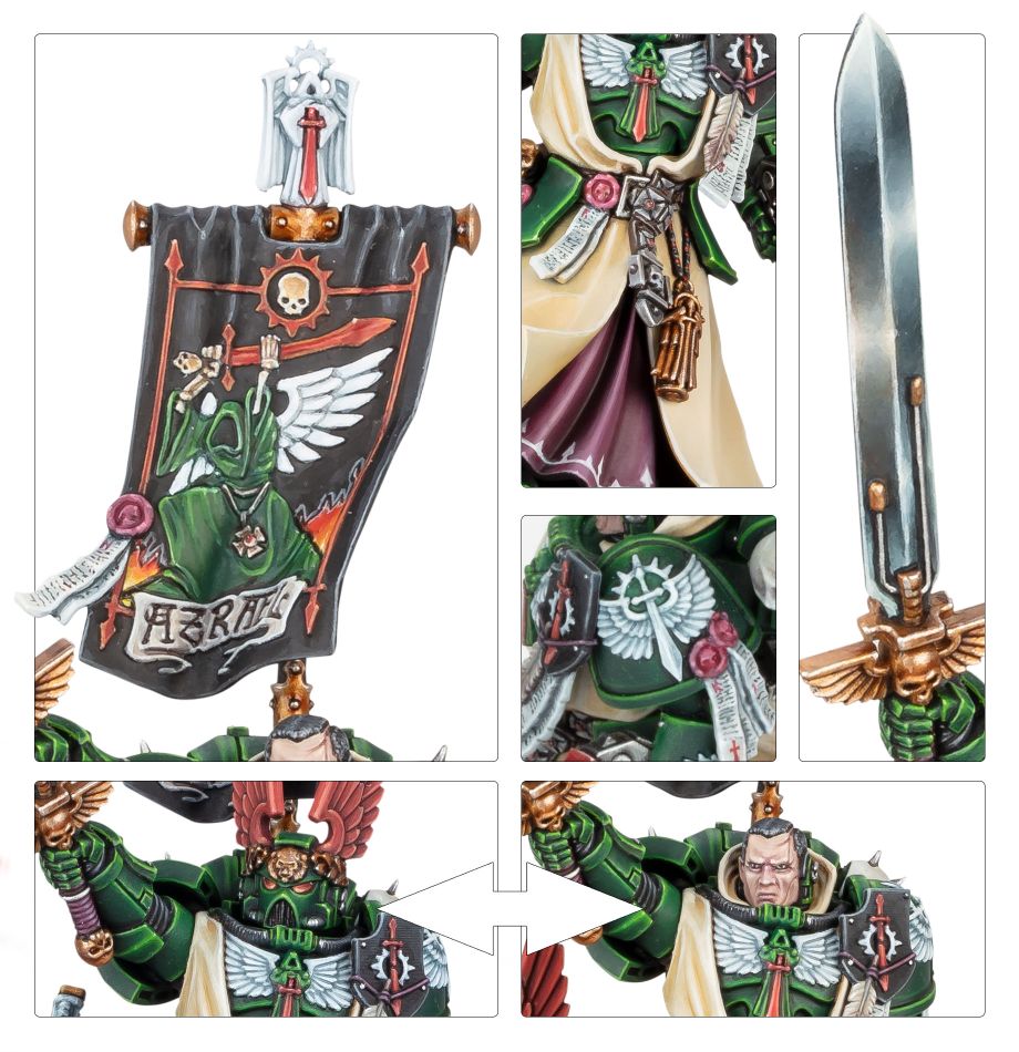 Opciones de montaje y detalles de Azrael para Dark Angels, Warhammer 40K
