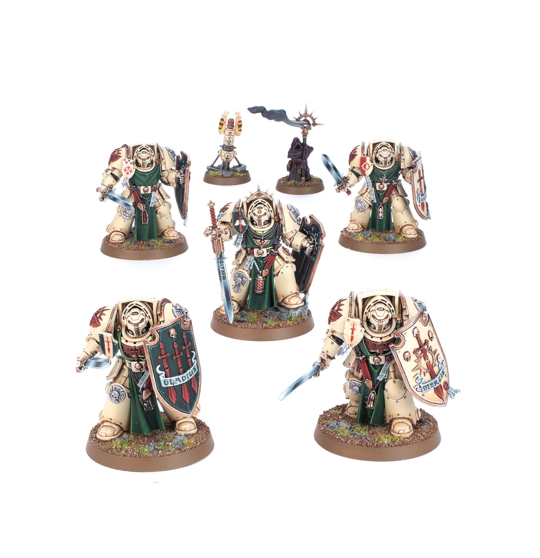Cinco Caballeros del Ala de Muerte montados para Dark Angels, Warhammer 40K