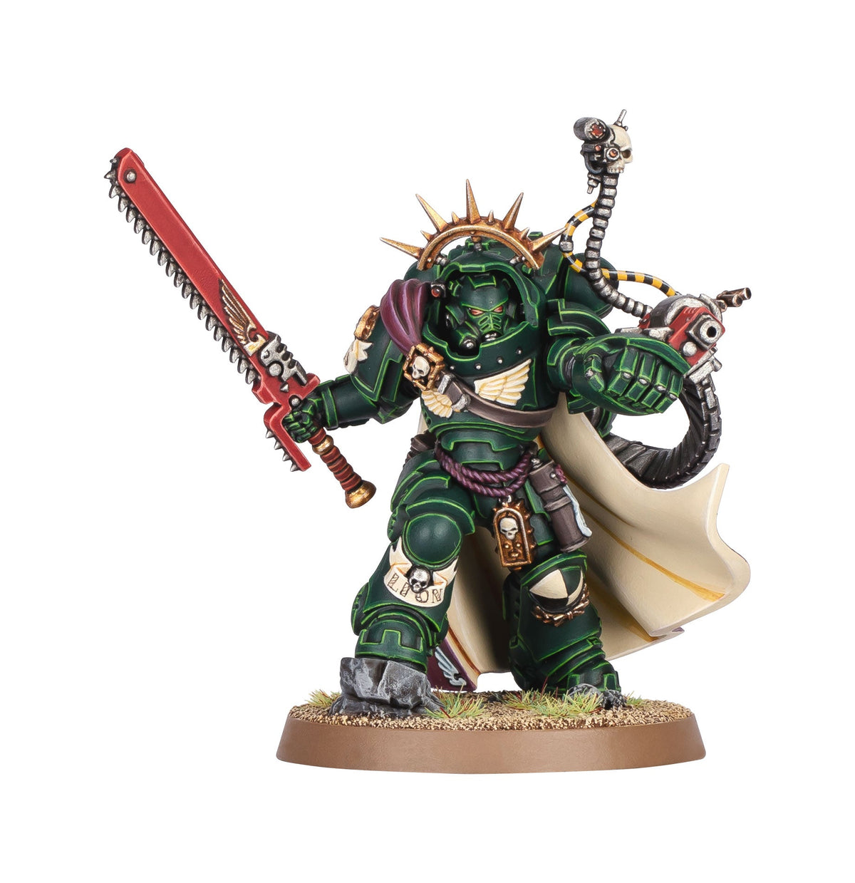 Capitán con armadura Gravis de la Patrulla de Combate de Dark Angels
