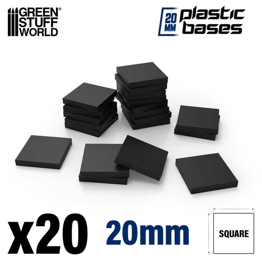 GSW: Peanas PLASTICO Cuadradas / Plastic Square Base 20x20 mm (Pack x20)