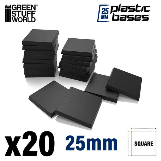 GSW: Peanas PLASTICO Cuadradas / Plastic Square Base 25x25 mm (Pack x20)