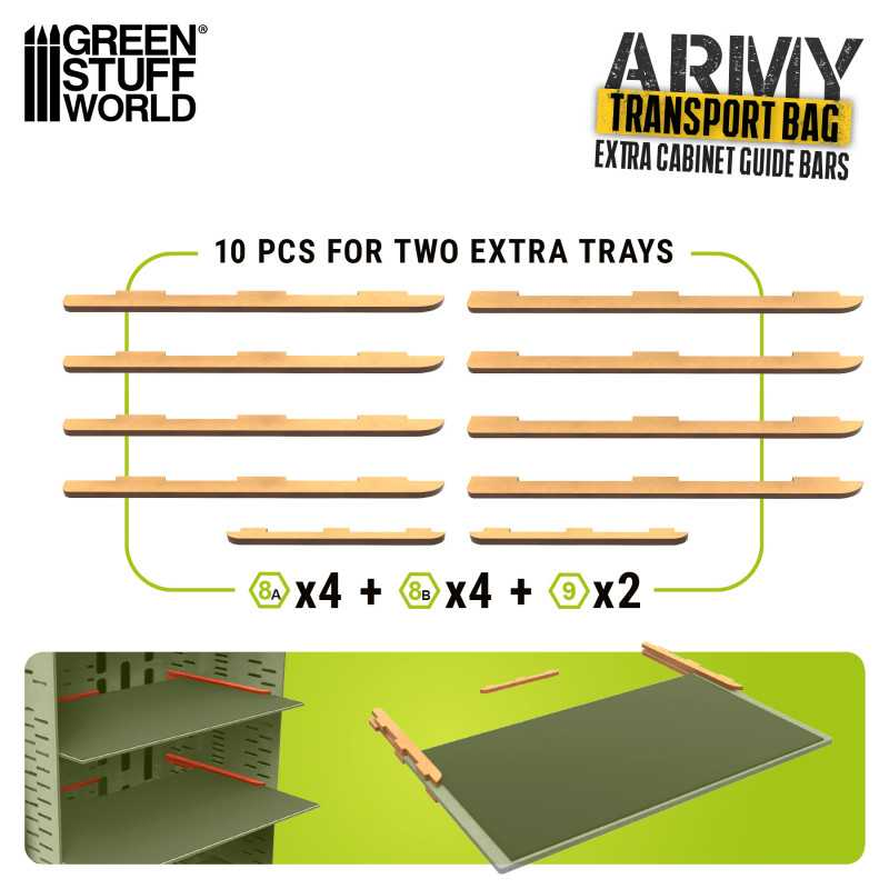 GSW - Carriles extra para Maletines de transporte de miniaturas