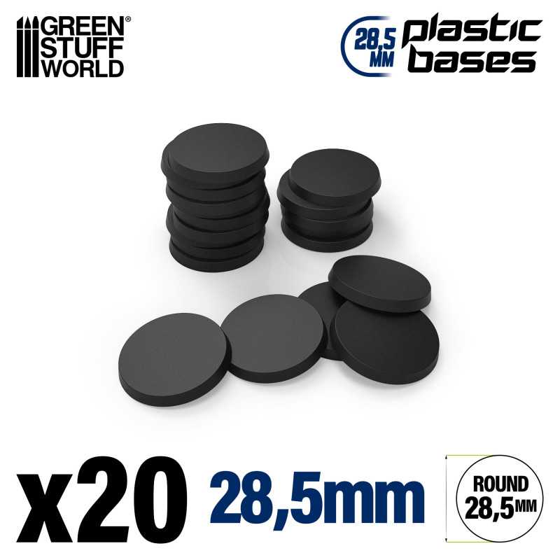 GSW: Peanas de Plástico - Redondas 28,5mm NEGRO