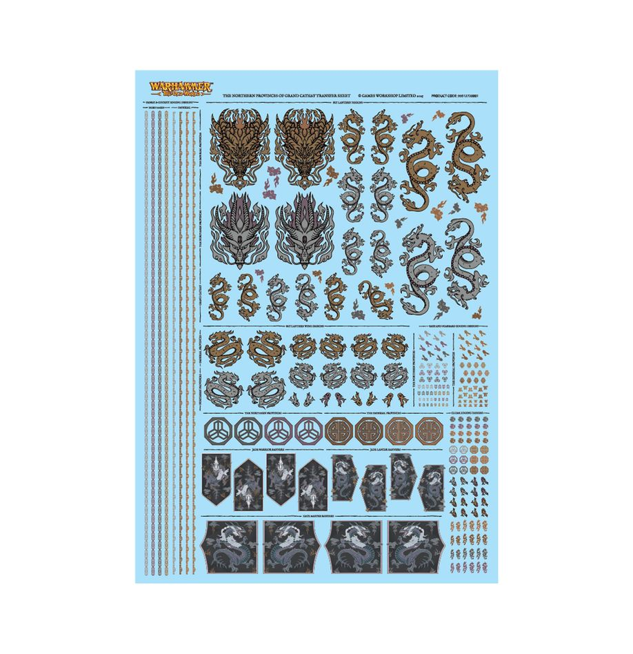 GRAND CATHAY: Hoja de calcomanías de las Northern Provinces of Grand Cathay (SOLO ONLINE)