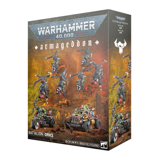 ARMAGEDDON BATALLON: ORKOS - miniatura y caja de Orks Warhammer 40k