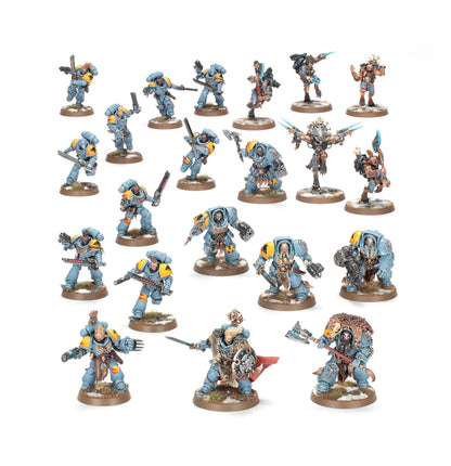 21 miniaturas montadas de la Patrulla de Combate de Space Wolves