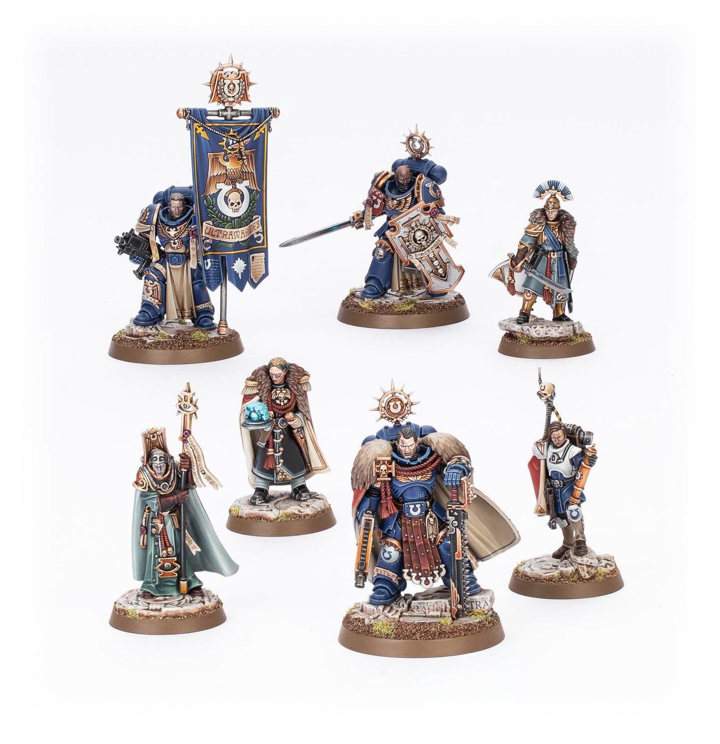 Capitán Titus y las siete miniaturas de los Custodios de Ultramar