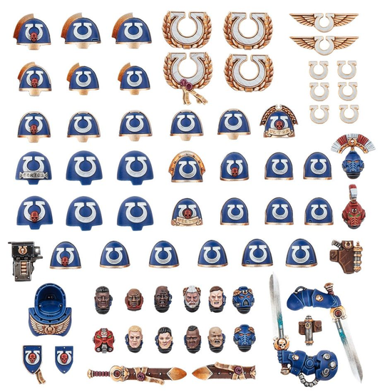 Caja de Mejoras y Calcomanías de Ultramarines para Warhammer 40K