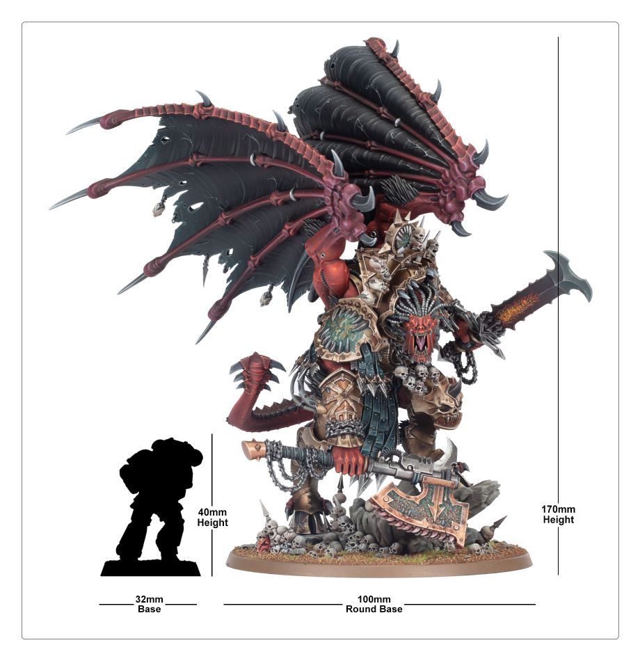 Escala de Angron sobre peana de 100 mm para Warhammer 40K