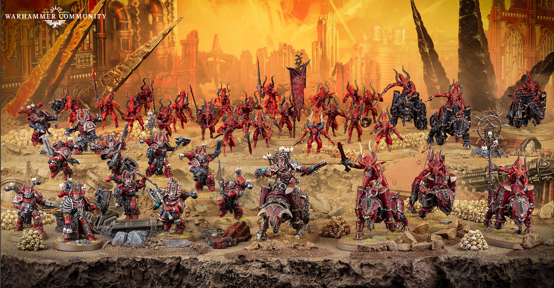 Fuerza World Eaters Daemonizados de Khorne desplegada para Warhammer 40K